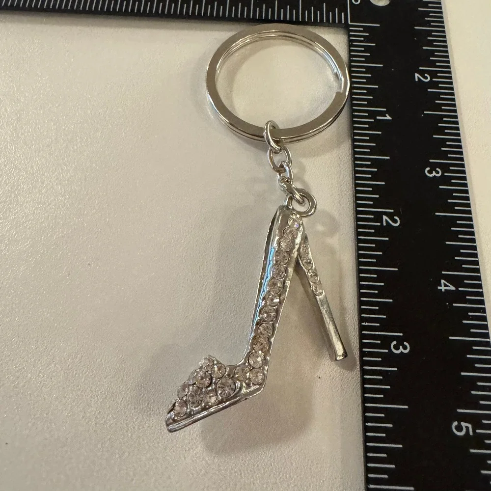 Rhinestone High Heel Shoe Keychain‎ Bling Sparkly Charm Purse Accessory